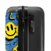 Gele kronkelende smiley's op een blauwe achtergrond NBS - Handbagage koffer - Kinderen Unisex middel -slot