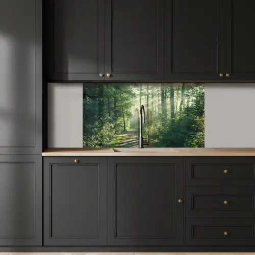 Bos - Pad - Zon - Bomen - Groen - Natuur keuken achterwand 2 middel -sfeer1