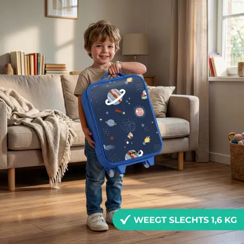 Planeten in de hemel Kinderkoffer - Blauw klein -sfeer2_NL
