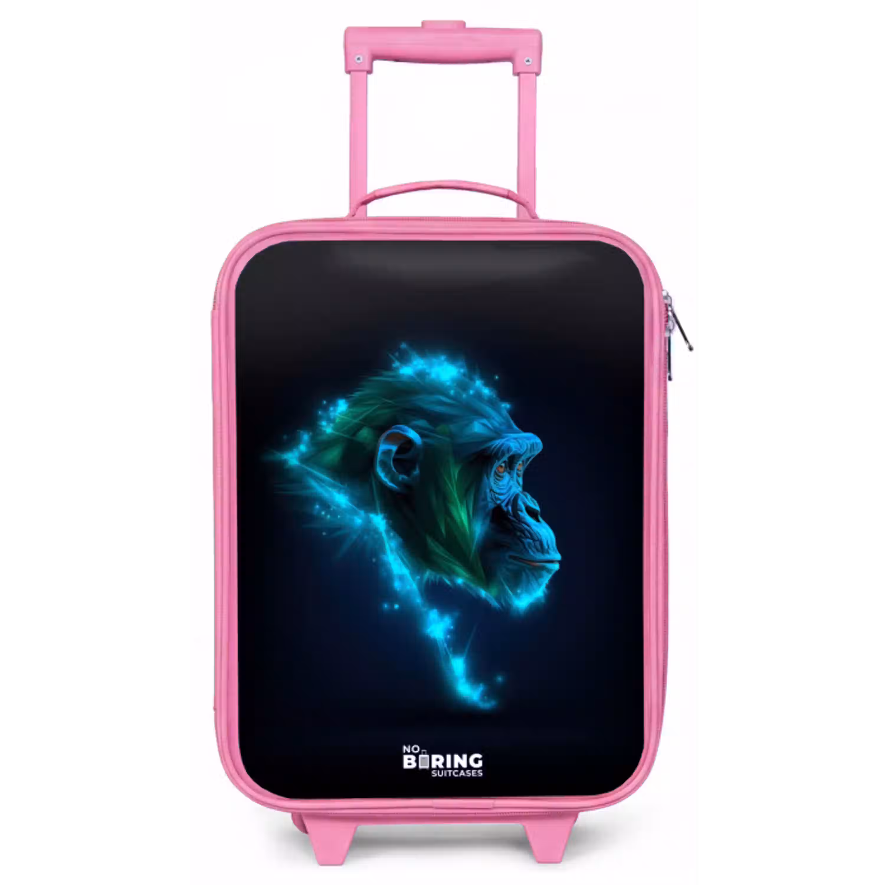 Neon silhouet van een chimpansee Kinderkoffer - Roze klein -zz3dotto