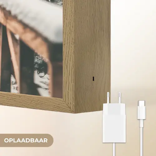 Brug - Winterlandschap - Bos - Natuur - Sneeuw Light Box met batterij (Wandlamp) middel -USP_websiteoplaadbaarNL