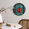 Bloemen - Lieveheersbeestje - Hartje - Rood Wandcirkel kunststof plaat 5mm dik klein -sfeer4