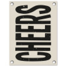 Cheers - Japandi - Zwart - Letters tuinposter los doek klein -3d