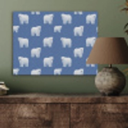 IJsbeer - Patroon - Blauw PET vilt klein 837 -sfeer2