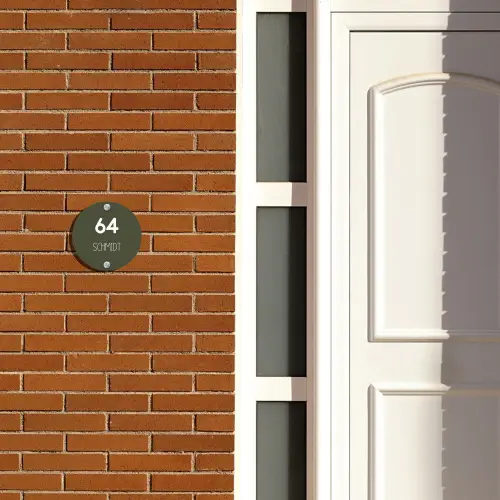 Donkergroen - Modern Naambord Rond klein -sfeer3-rond-XS