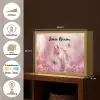 Eenhoorn - Roze - Vlinders - Bloemen Light Box met batterij (Wandlamp kind) middel -USP_websiteoverzichtNL