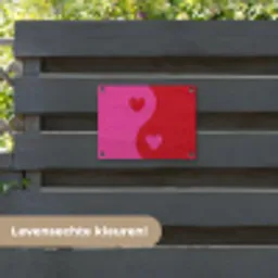 Minimalistisch - Rood - Roze - Hartjes tuinposter los doek klein -sfeer3