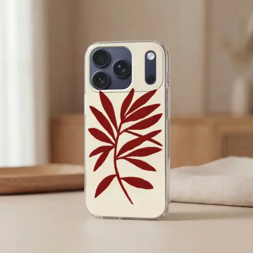 Tak - Bladeren - Rood Telefoonhoesje iPhone 17 Pro klein -sfeer2
