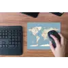 Wereldkaart - Oceaan - Realistisch - Blauw muismat rubber klein -toetsenbord