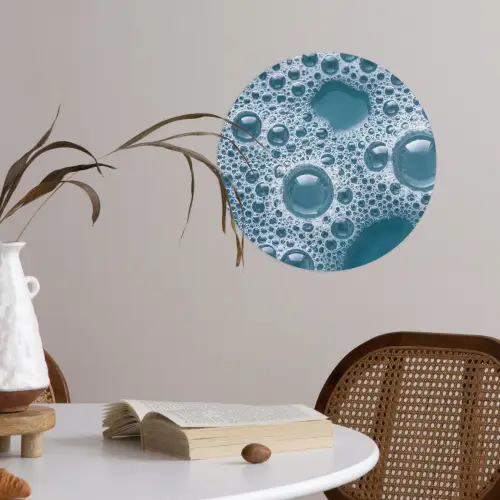 Schuim - Water - Textuur Wandcirkel behangsticker klein -sfeer3