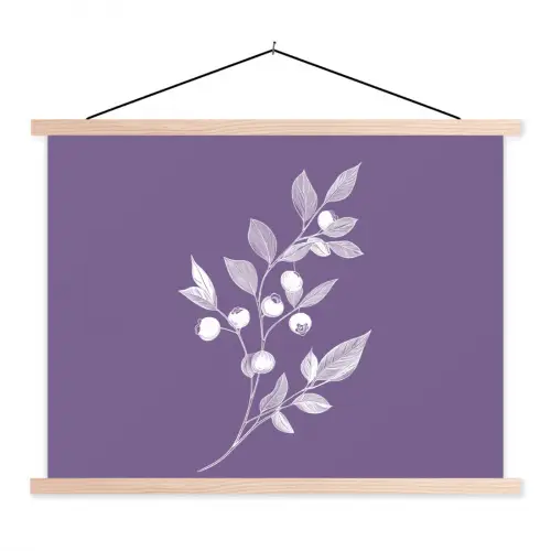 Tak - Sierlijk - Bladeren - Minimalistisch textielposter latten blank klein -3d