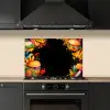 Fastfood - Graffiti - Hamburger - Eten - Modern keuken achterwand spatscherm klein -sfeer1