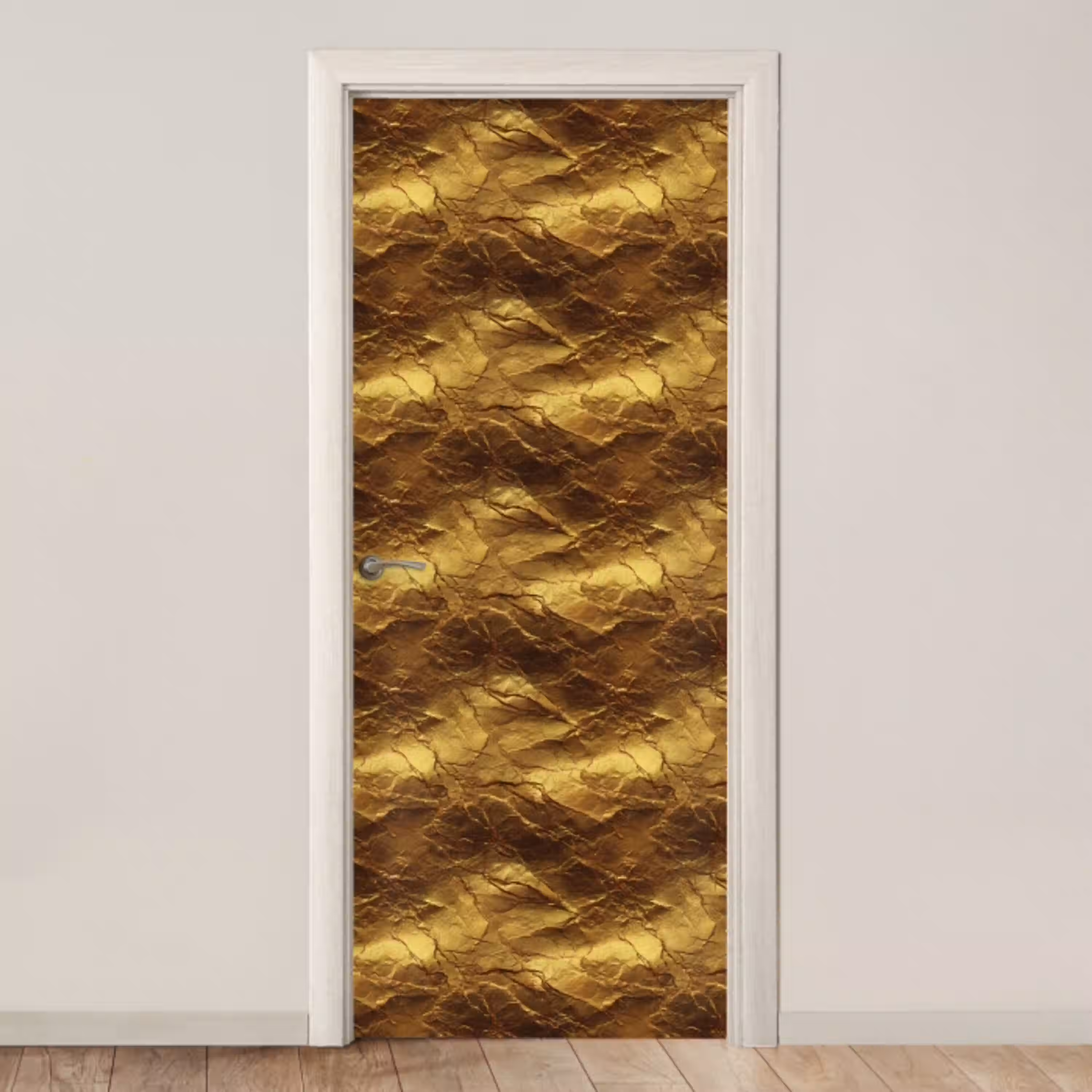 Bladgoud - Textuur  - Goud deurposter klein 289 -3d_beige