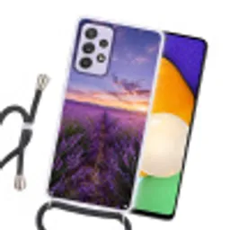 Lavendel - Veld - Natuur - Paars Hoesje Samsung Galaxy A52 5G met koord klein -sfeer1