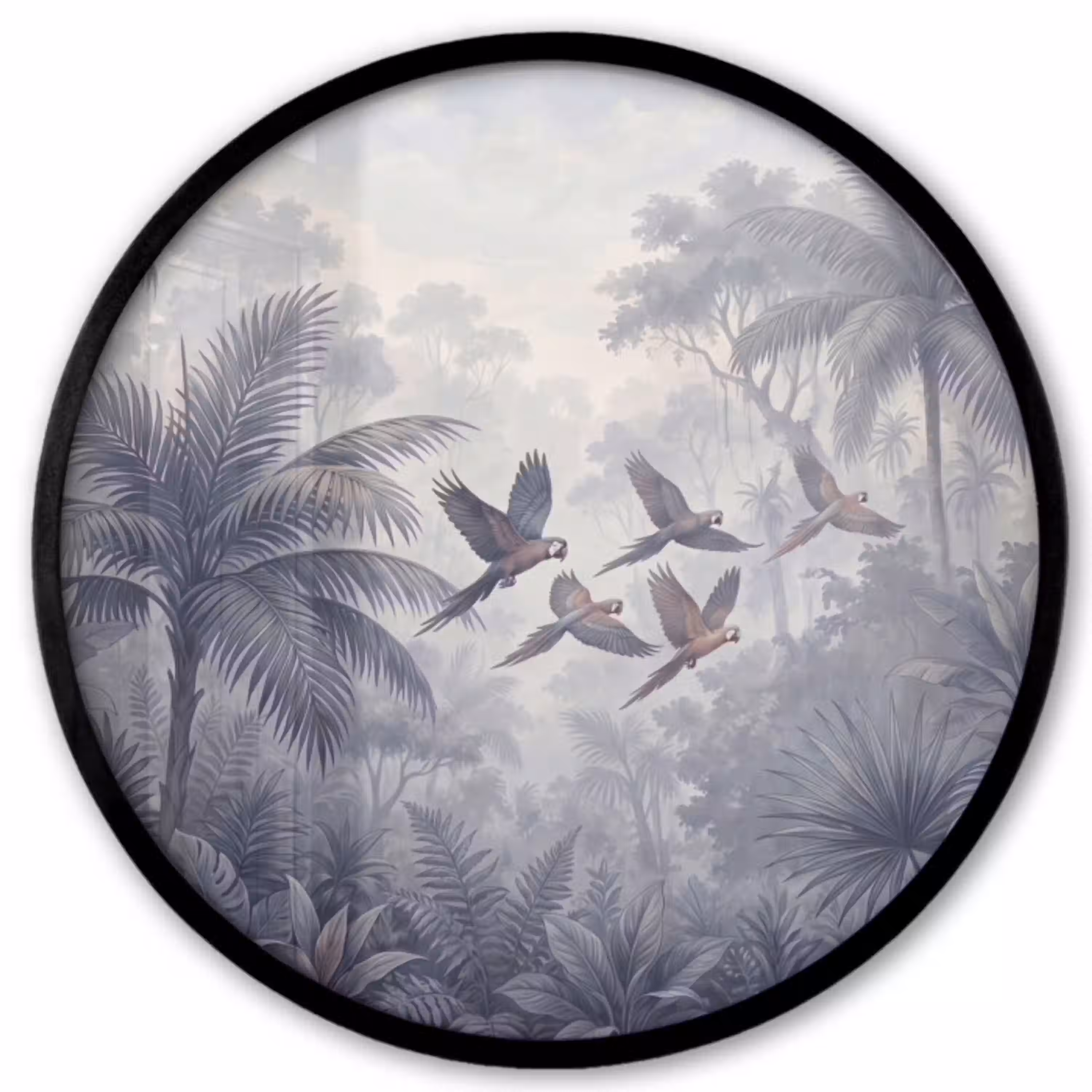 Vogel - Vliegend - Jungle - Vintage - Dieren Fotolijst rond zonder passe partout klein -3d