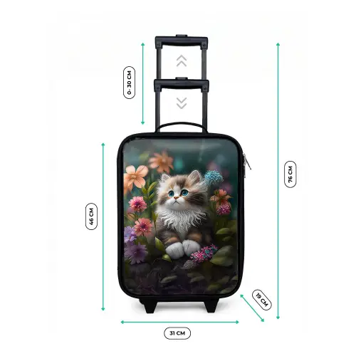 Snoezige Sjakie Kinderkoffer - Zwart klein -productfoto_formaten