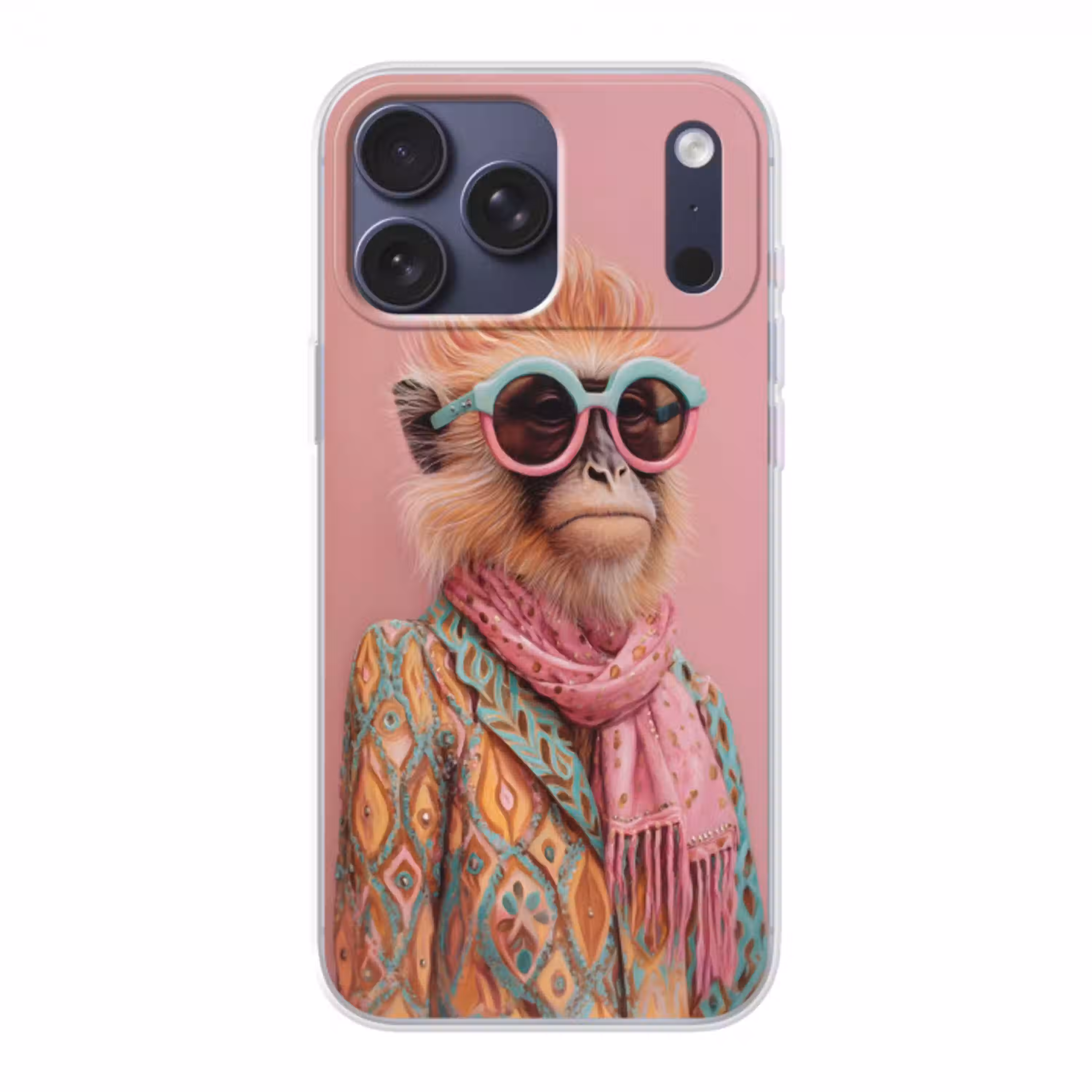 Sjaal - Aap - Zonnebril - Jasje Telefoonhoesje iPhone 17 Pro Max klein -3d