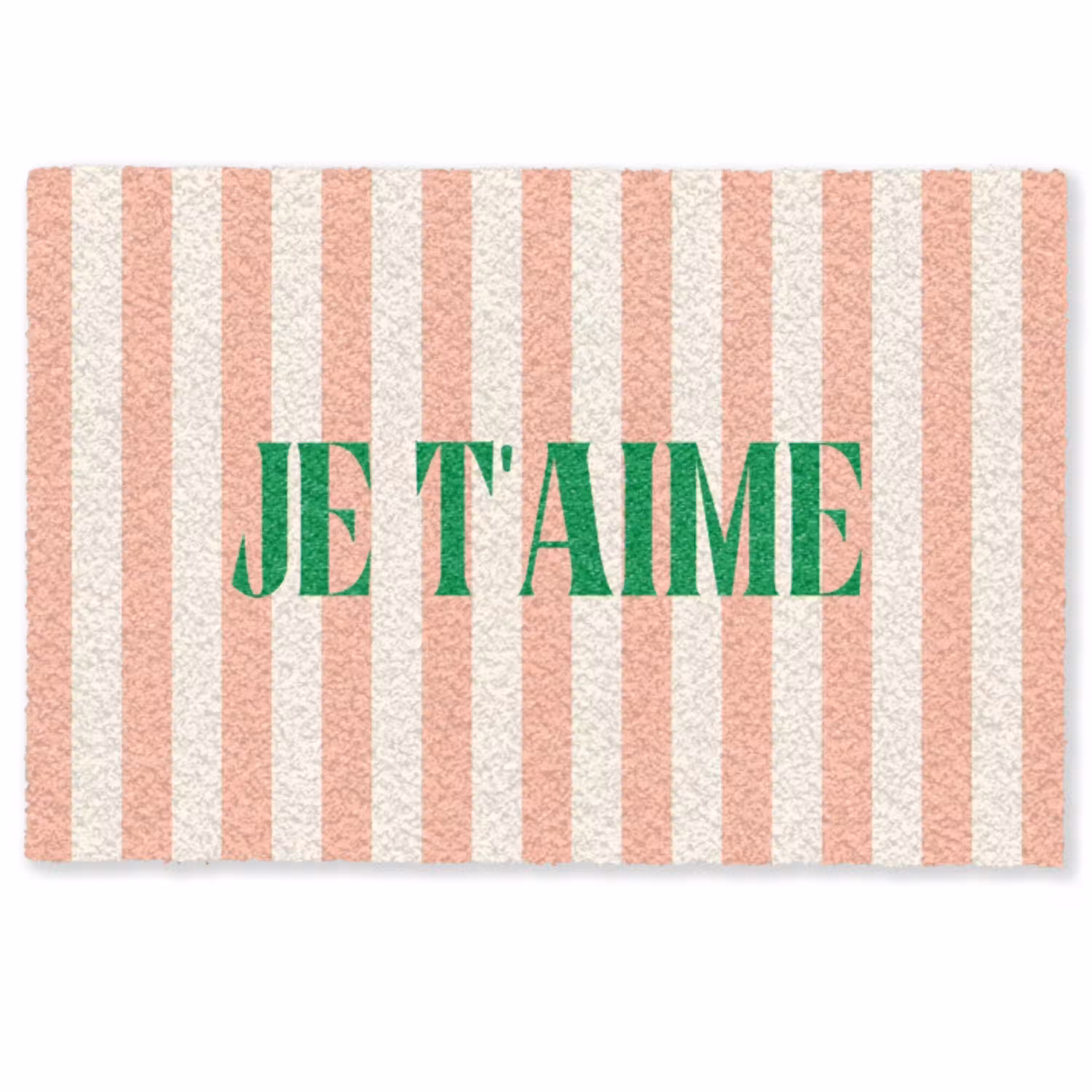 Zachtroze - Groen - Strepen - Je t'aime Deurmat klein -zkaufland3d