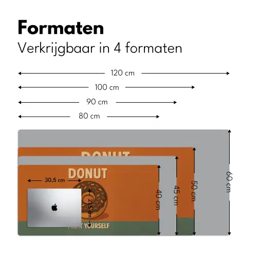 Donut - Spikkels - Kleurrijk - Quote Muismat XXL klein -sfeer5