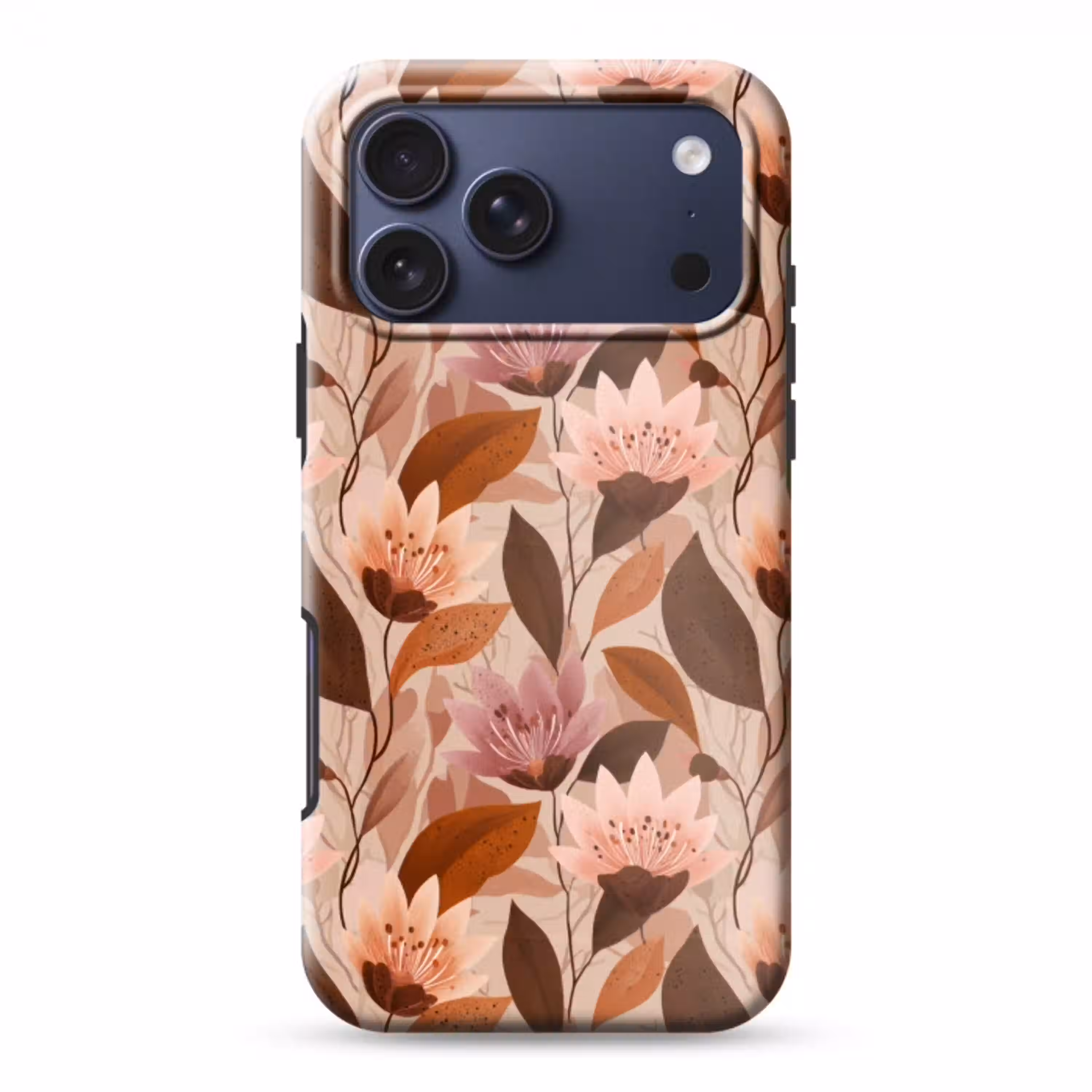 Bloemen - Bladeren - Bruin Toughcase MagSafe Apple iPhone 17 Pro Max klein 1019 -3d