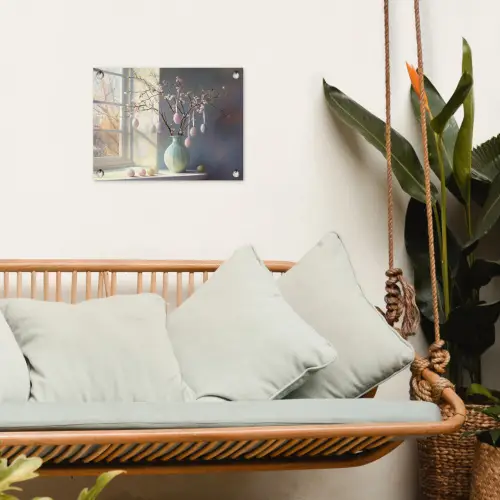 Stilleven - Vaas - Paastak tuinposter los doek klein -sfeer7