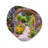 Doorkijk - Bloemen - Pad - Natuur Wandcirkel Organisch Aluminium middel -3d