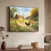 Kippen - Landelijke rust - Natuur Textielframe - compleet frame klein -sfeer3