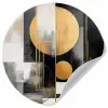 Abstract - Goud - Zilver - Vormen - Aesthetic - Modern Wandcirkel behangsticker klein -3d