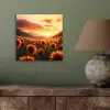 Zonnebloemen - Zonsondergang - Landschap aluminium wit klein -sfeer2