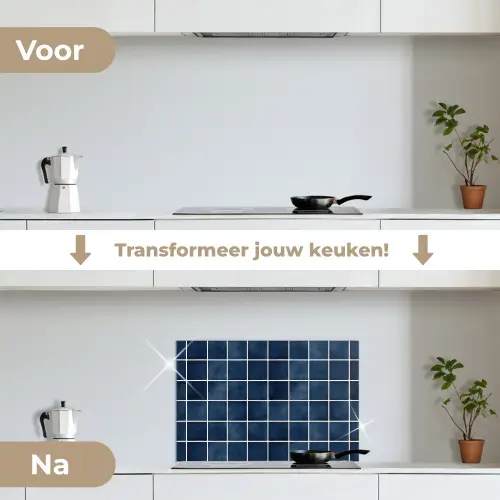 Tegel - Modern - Blauw keuken achterwand spatscherm klein 900 -voor_na_NL