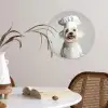 Hond - Wit - Kok Wandcirkel plexiglas klein -sfeer4