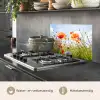 Bloemen - Klaproos - Lente - Natuur - Rood - Blauw keuken achterwand spatscherm klein -usp_NL