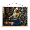 Melkmeisje - Kunst - Panterprint - Vermeer - Schilderij - Oude meesters textielposter latten blank klein -3d