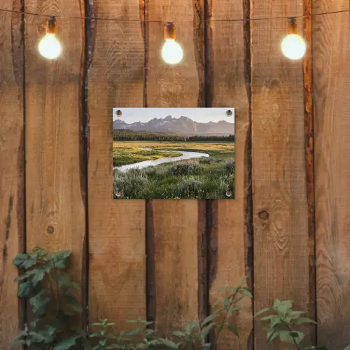 Berglandschap - Rivier - Bos tuinposter los doek klein -sfeer1