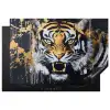 Tijger - Verfspatten - Goud Inductie beschermer vinyl 3mm klein -3d