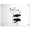 Bladeren - Zwart - Lotusbloem - Minimalitisch tuinposter los doek klein -3d