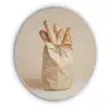 Baguette - Brood - Stokbrood - Beige Akoestische PET Vilt - Rond klein -3d
