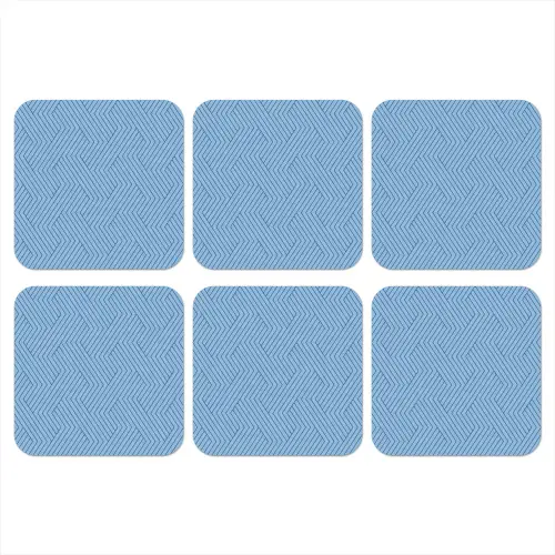 Donkerblauw - Patroon - Lijnen onderzetter kurk middel 366 -3d