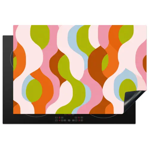 Abstract - Vormen - Roze Inductie beschermer vinyl 3mm klein -3d
