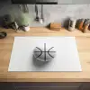 Basketbal - Wit - Schaduw - Lijnen Inductie beschermer vinyl 3mm klein -sfeer5