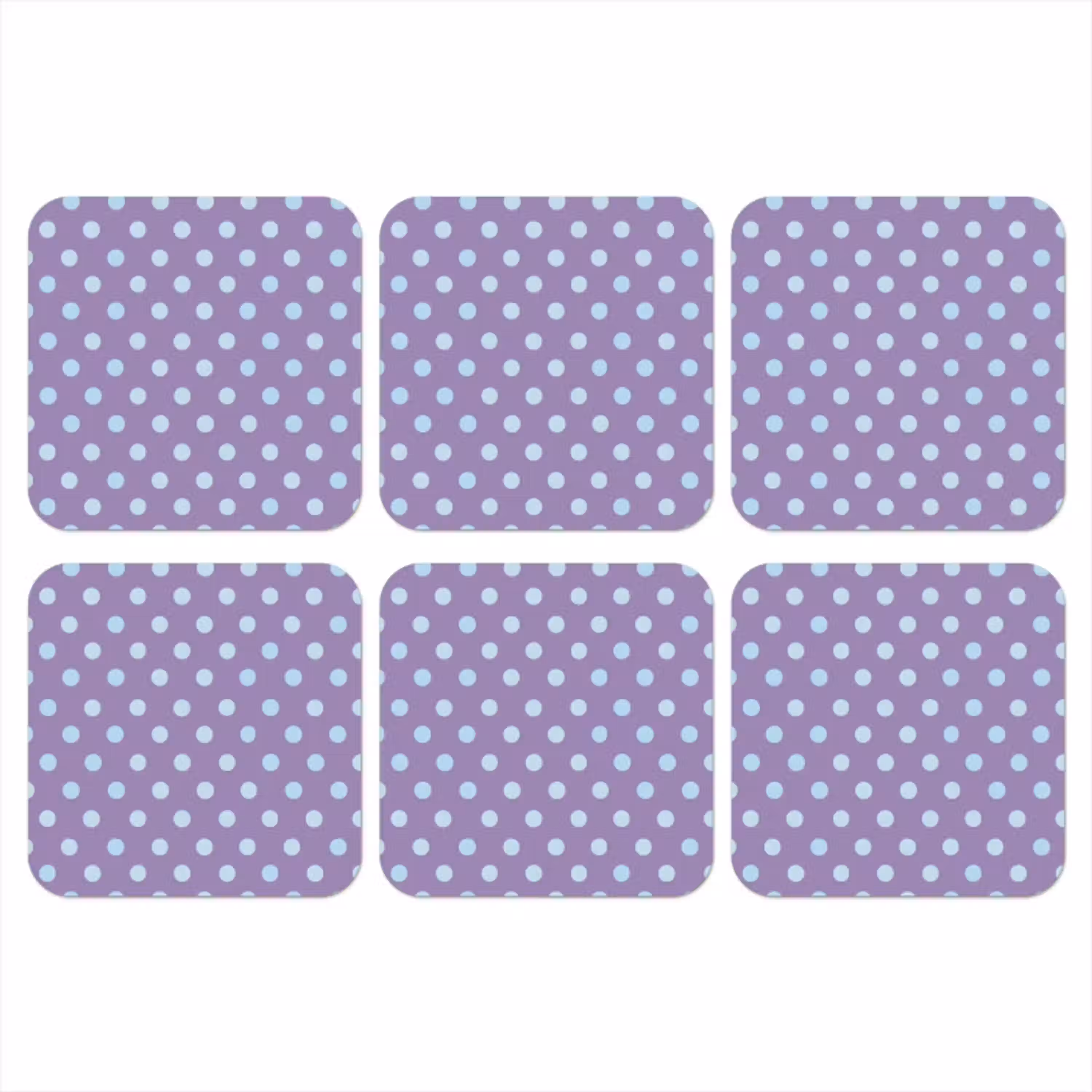 Paars - Blauw - Geometrisch - Stippen - Polka Dot - Patroon onderzetter kurk middel 366 -3d
