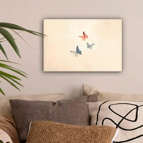 Vlinders - Minimalistisch - Roze canvas 2cm klein -sfeer1