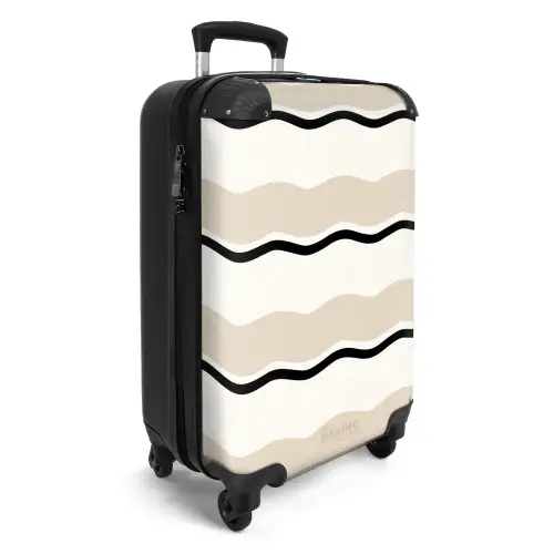 Golvende strepen in crème tinten NBS - Handbagage koffer - Kinderen Unisex middel -productfoto_3d