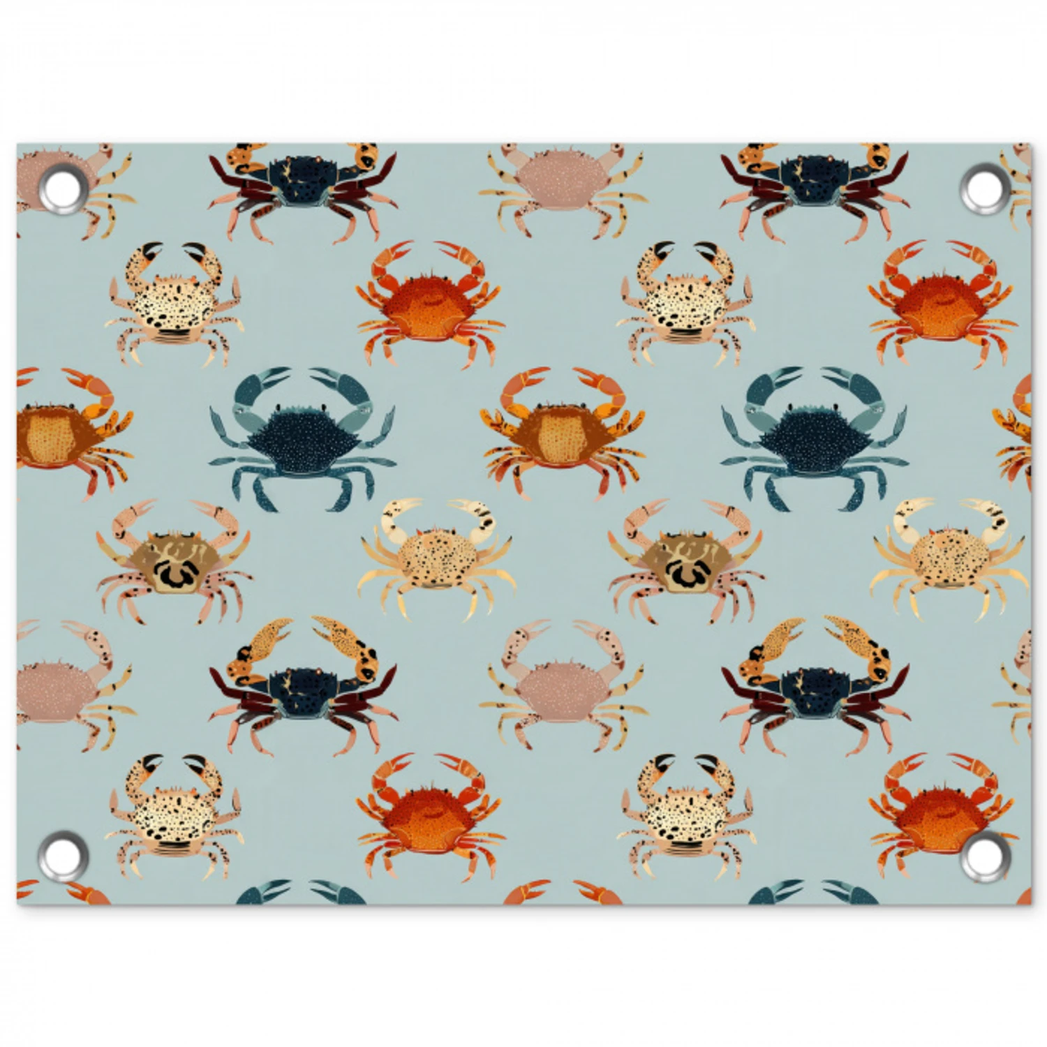 Krabben - Speels - Kleurrijk tuinposter los doek klein 239 -3d