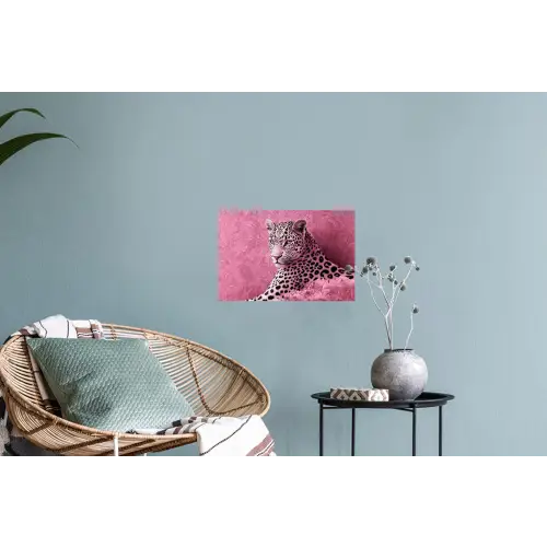 Panter - Luxe - Roze Muursticker klein -plant