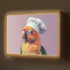 Papegaai - Koksmuts - Nieuwsgierig - Vogel Light Box met batterij (Wandlamp) middel -z3d_website