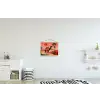 Kameel - Gekleurd tapijt - Duinen - Rode zon textielposter latten blank klein -kinderkamer
