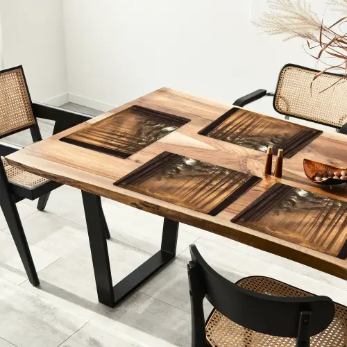 Bos - Mist - Zonlicht Placemat vinyl groot -zzsfeer4_Kitchenyeah-website