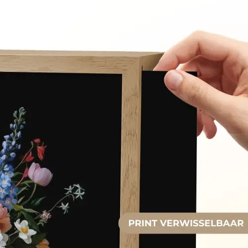 Pastel - Bloemen - Glazen - Vaas Light Box met batterij (Wandlamp) middel -USP_websiteprintNL