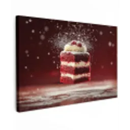 Rode - Velvet - Taart - Eten Tuinposter op houten frame 2 cm dik klein -3d